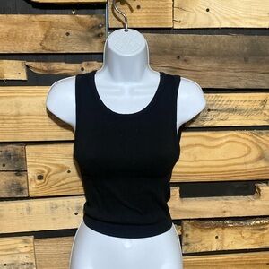 Sunday Best Aritzia Black Ribbed Cropped‎ Tank Top Size Medium